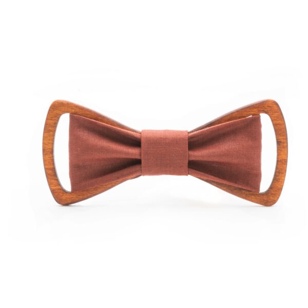 Wood and fabric Bow Tie tan elegant