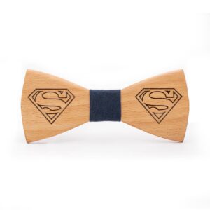 Wood Bow Tie Super man