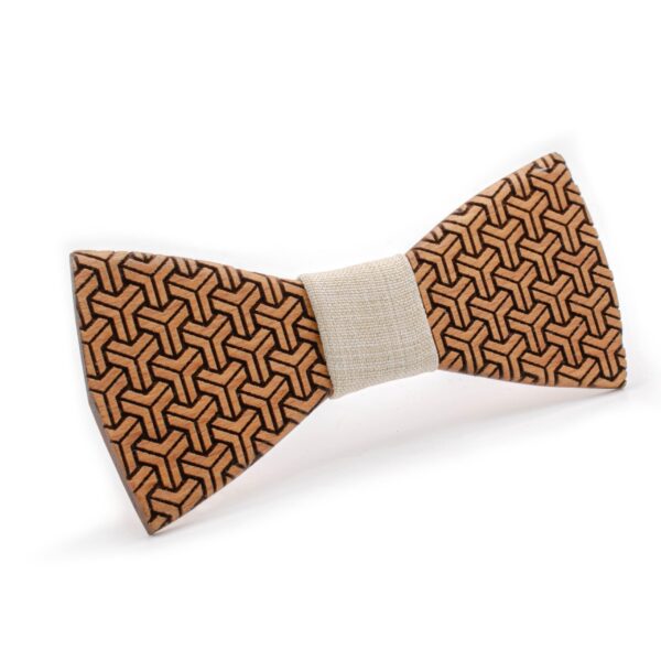 Wooden Bow Tie 3D for men with a 3d effect engraving