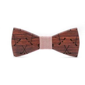 Wood Bow Tie Caddy pink fabric