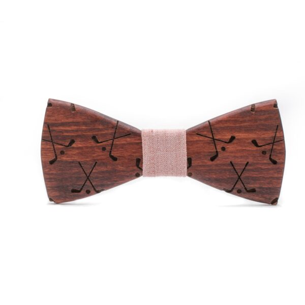 Wood Bow Tie Caddy pink fabric