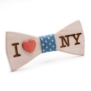 wood bowtie I love ny