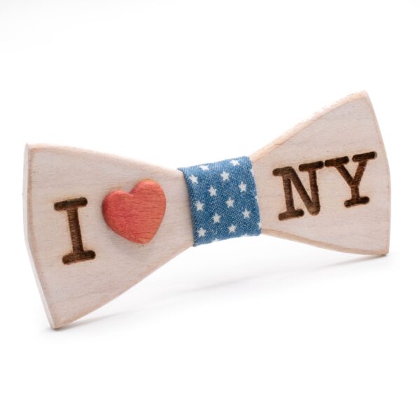 wood bowtie I love ny