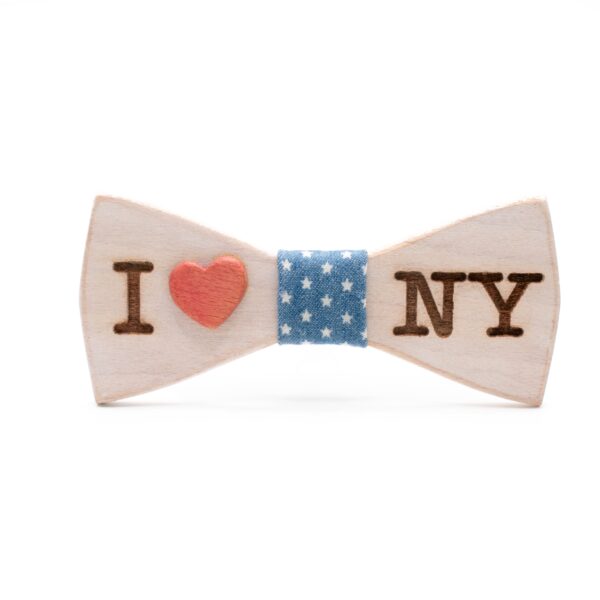 wood bowtie I love ny