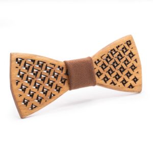 Wooden Bow Tie Jasper for men with geometrical design