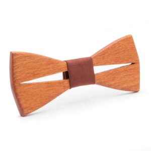 Wood Bow Tie Horizon with tan fabric