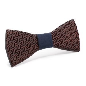 Wooden Bow Tie Arata dark wood with 3d engraving