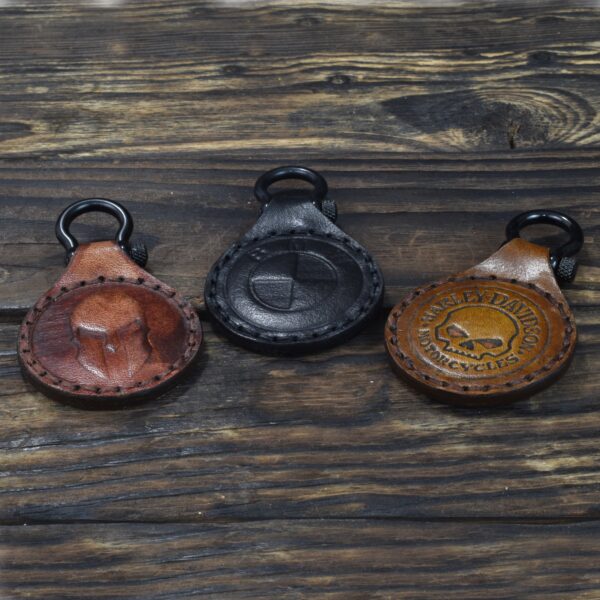 harley bmw spartan leather key chain