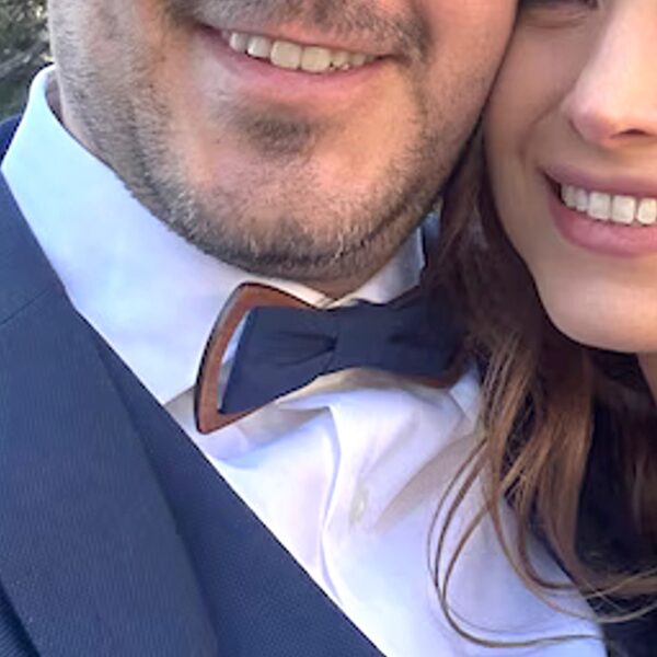 Wooden Bow Tie Peachy