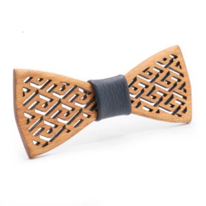 Wooden Bow Tie Acropolis formen with geometrical cut out design