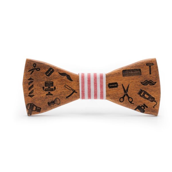 mens bow tie barber shop red stripes