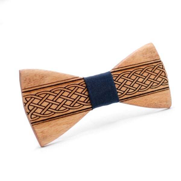 wooden bow tie celtic oak