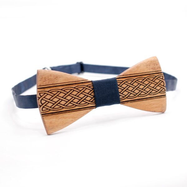 wooden bow tie celtic oak with cord