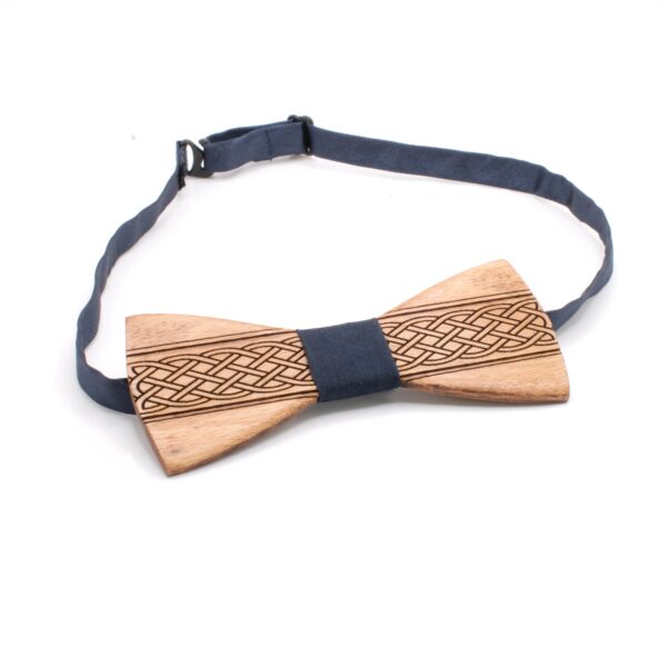 wooden bow tie celtic oak with cord