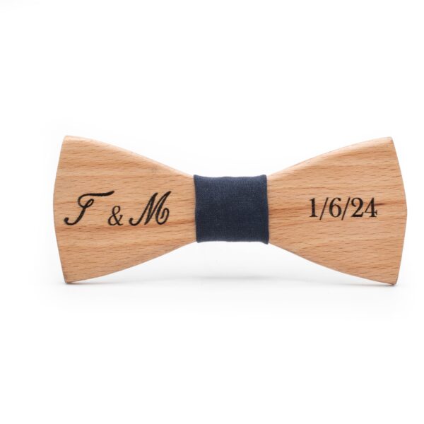 personiles wood bow tie with date or name