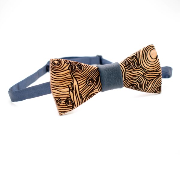 van gogh wood bow tie starry night mens back with cord