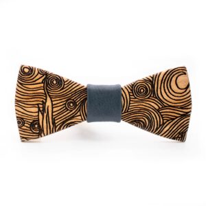 van gogh wood bow tie starry night mens