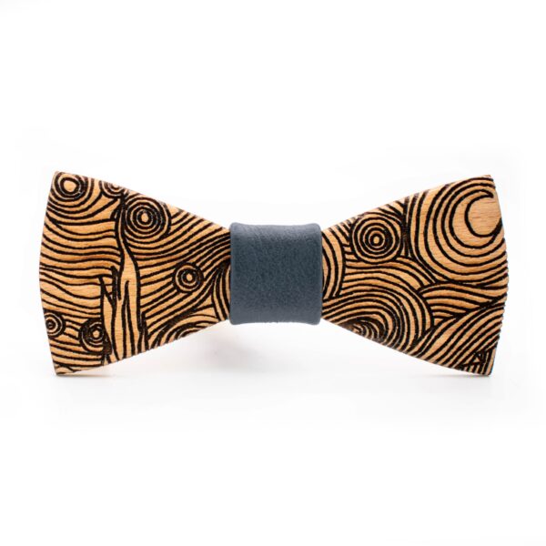 van gogh wood bow tie starry night mens