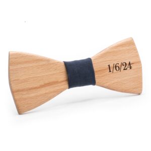 Wooden Personalized Bow Tie with date