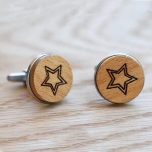 wood cufflinks orion