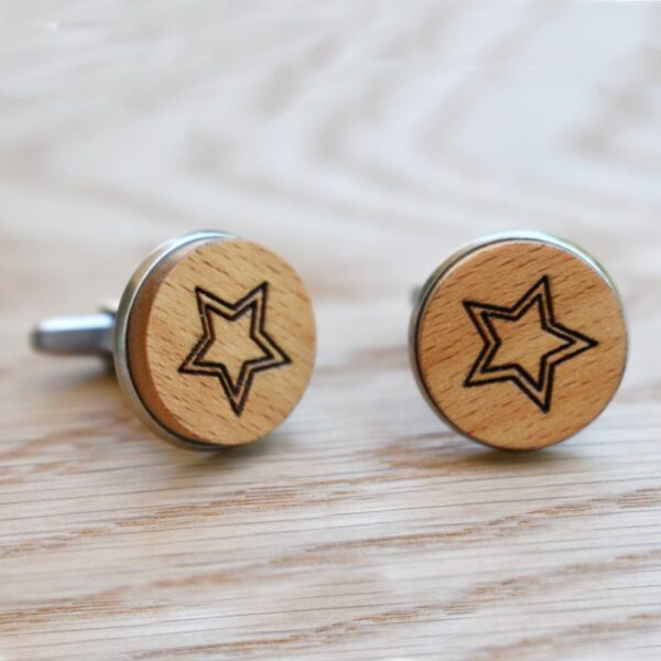 wood cufflinks orion